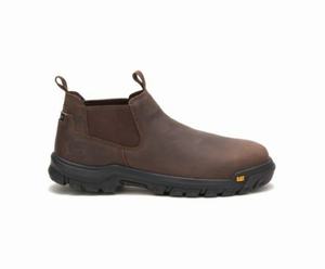 Caterpillar Outline Slip-On Steel Toe Sikkerhedsstøvler Herre Brune | 917236-WIG