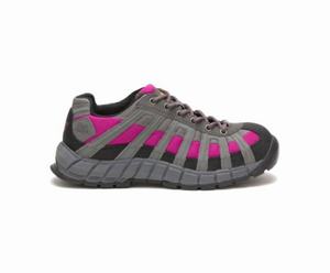 Caterpillar Switch Steel Toe Sikkerhedssko Dame Dyb Grå / Lyserød | 925740-ADW