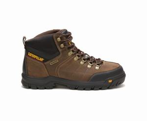 Caterpillar Threshold Waterproof Steel Toe Sikkerhedsstøvler Herre Brune | 728163-NPH